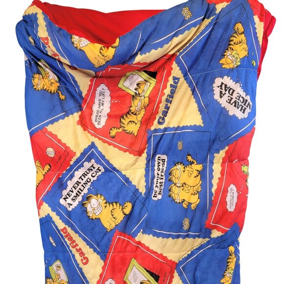 Garfield Rare Vintage 1978 Sleeping Bag Jim Davis 70s Blanket Comforter 68 x 32 - Picture 1 of 14
